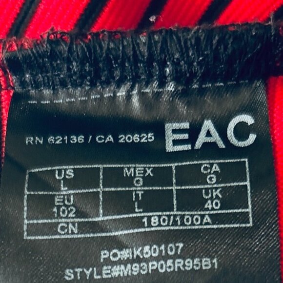 Guess SZ L Red & Dark Navy Stripe Crewneck Classic Prep Y2K Academia Retro - Picture 8 of 9